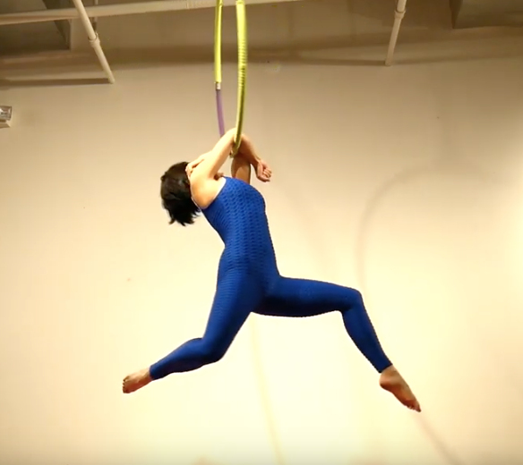 elbow hang aerial hoop