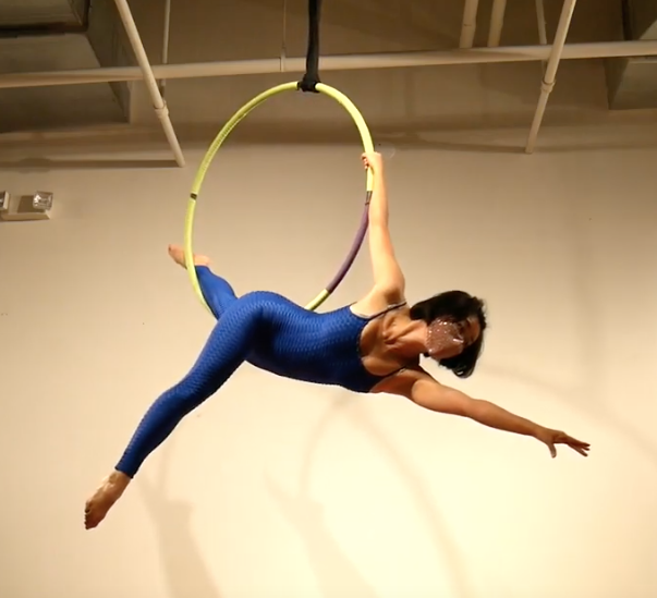 Aerial Hoop Angel Pose