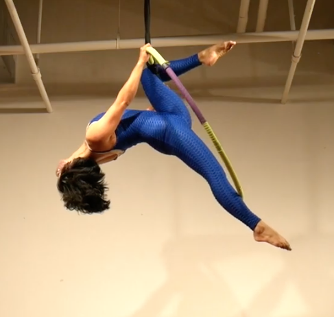 Clock Split on Aerial Hoop